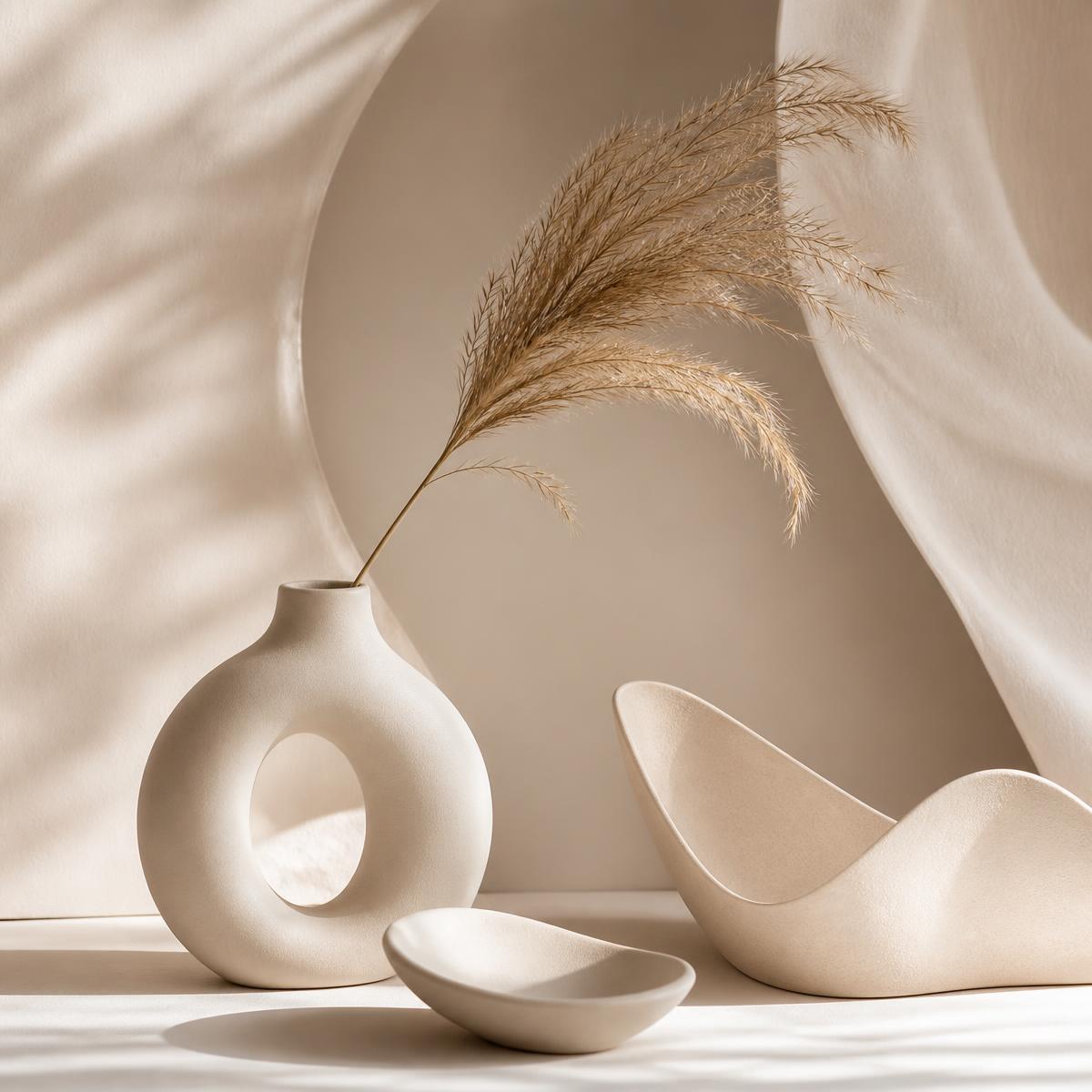 Warm ivory studio details in soft afternoon light